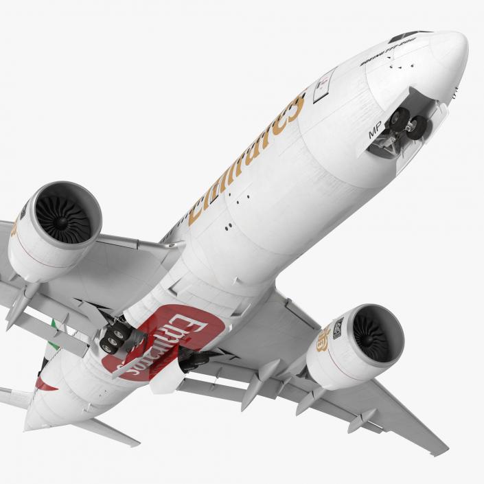 Boeing 777-200 Emirates Airlines Rigged 3D model