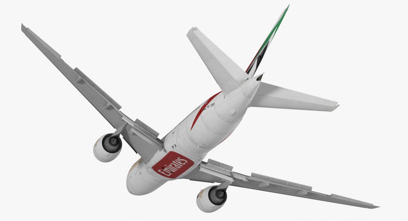 Boeing 777-200 Emirates Airlines Rigged 3D model