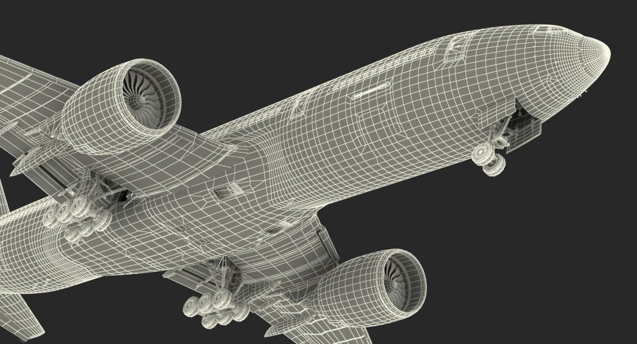 Boeing 777-200 Emirates Airlines Rigged 3D model