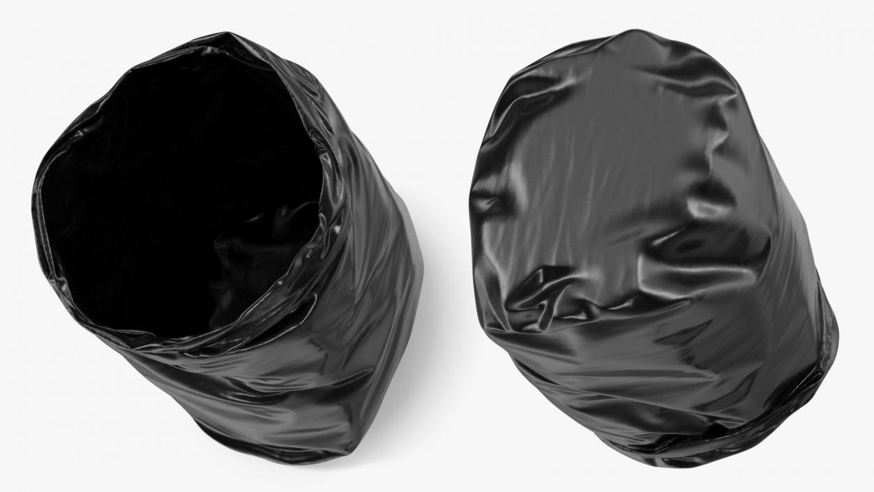 3D Open Black Rubbish Bag Small model