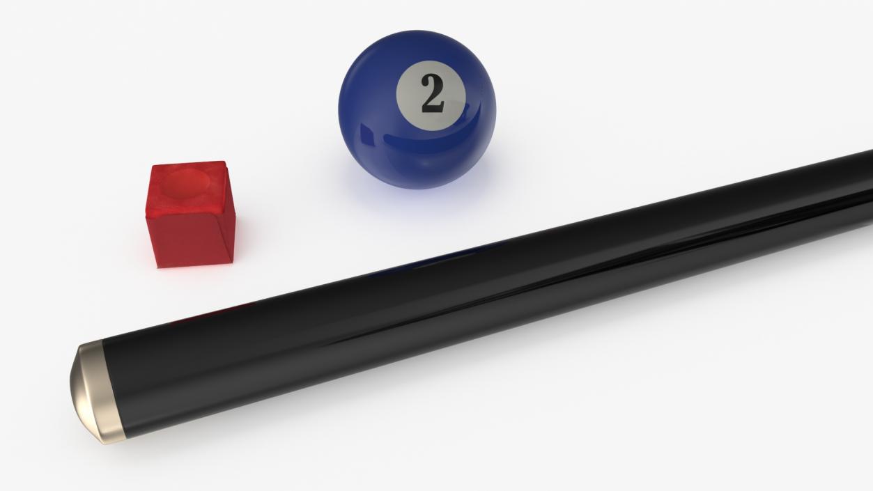 Pool Table Rasson Fuchsia with Balls and Cue 3D model