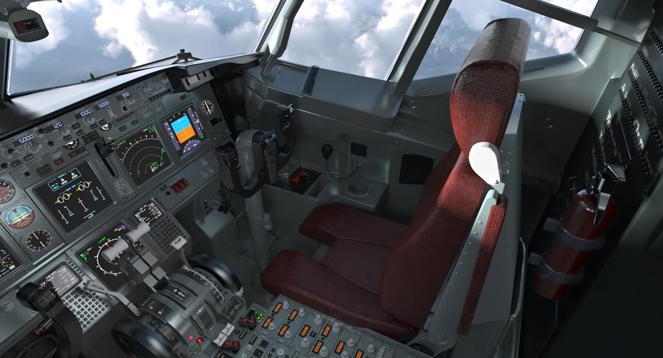 Boeing 737-900 with Interior United Airlines 3D model