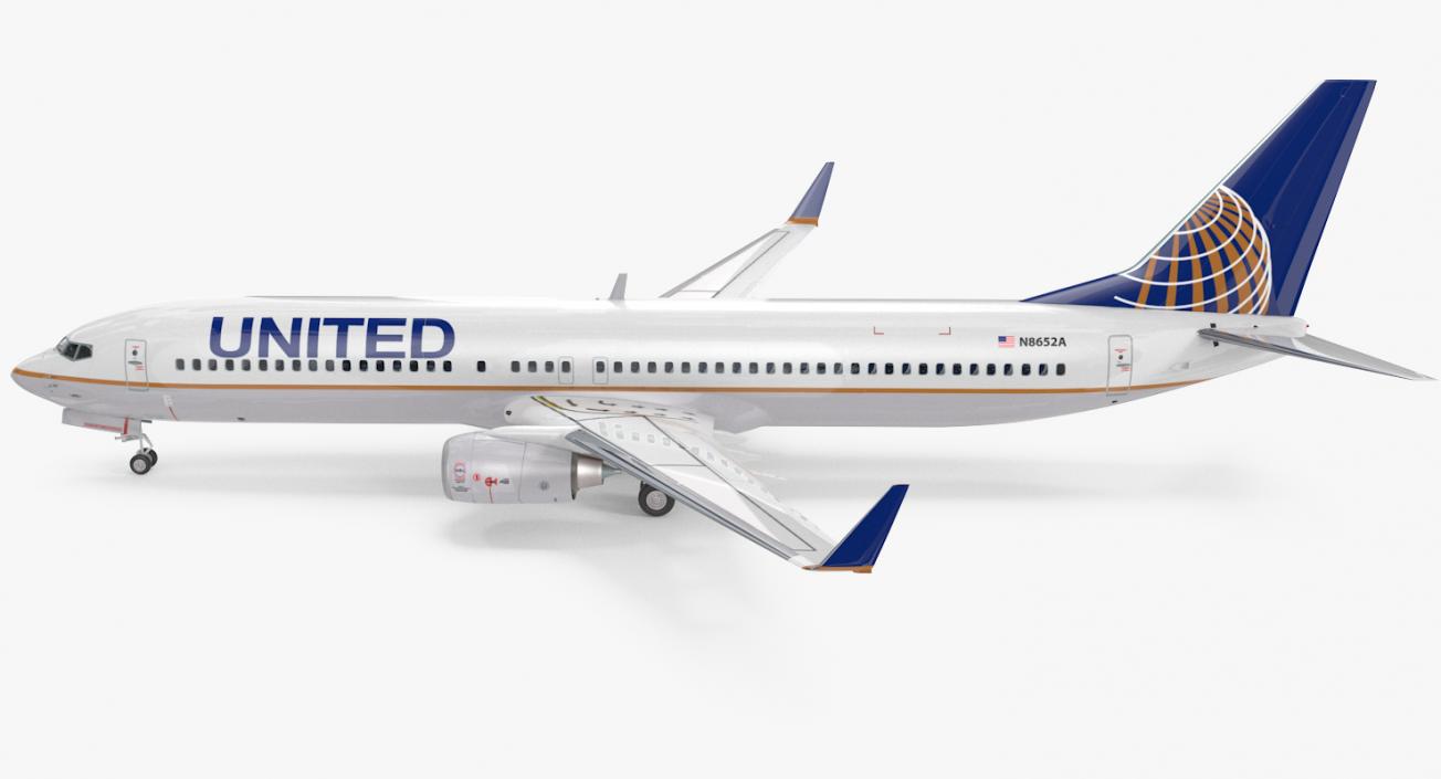 Boeing 737-900 with Interior United Airlines 3D model