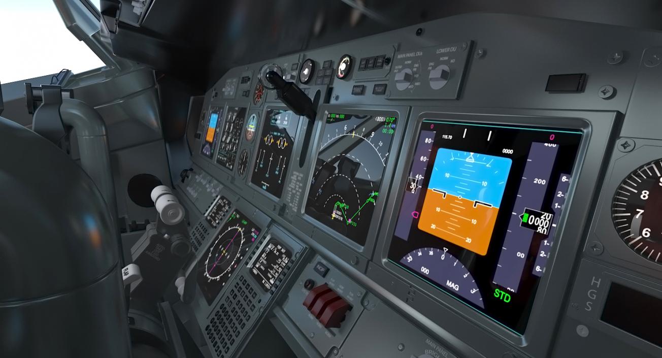 Boeing 737-900 with Interior United Airlines 3D model