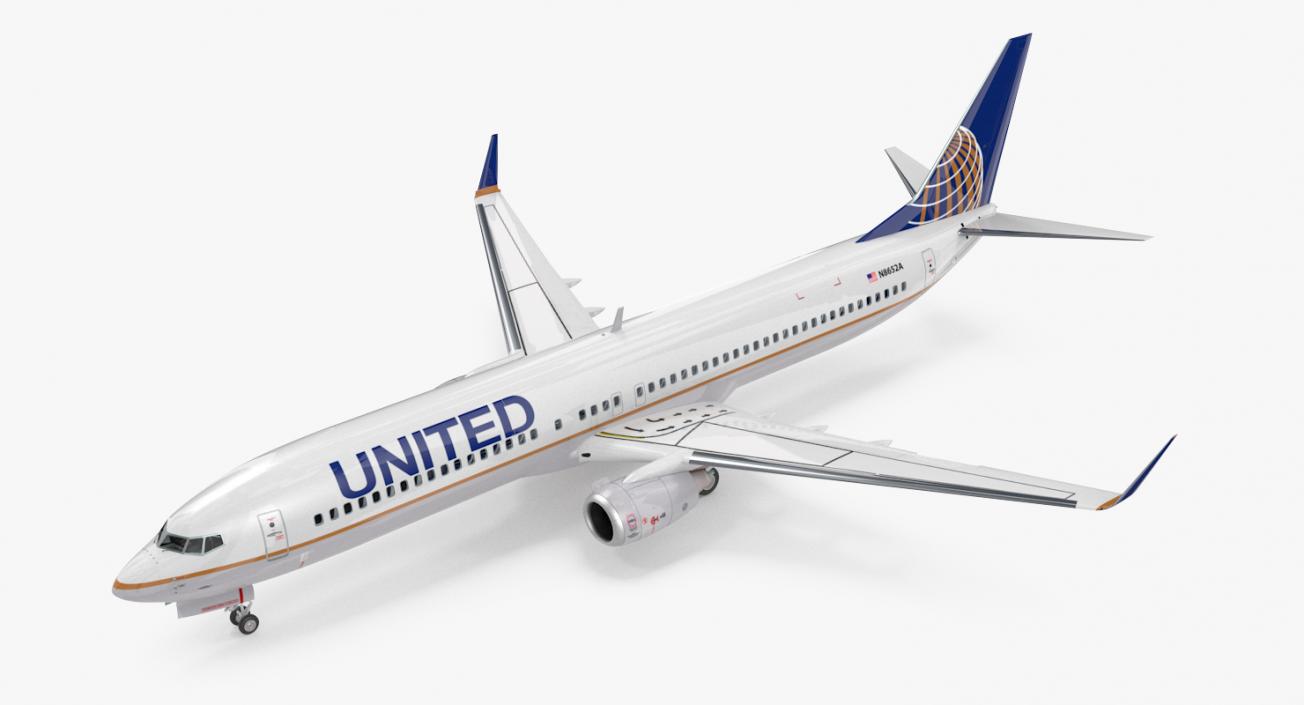 Boeing 737-900 with Interior United Airlines 3D model