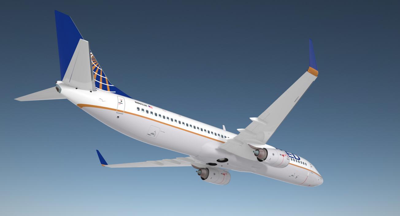 Boeing 737-900 with Interior United Airlines 3D model