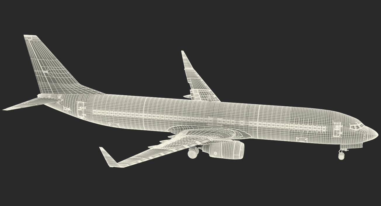 Boeing 737-900 with Interior United Airlines 3D model