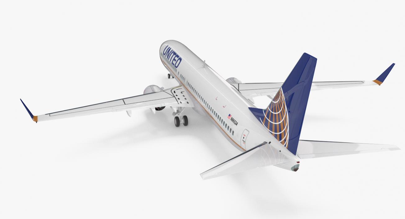 Boeing 737-900 with Interior United Airlines 3D model