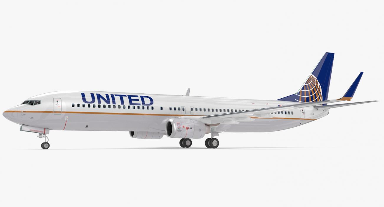 Boeing 737-900 with Interior United Airlines 3D model