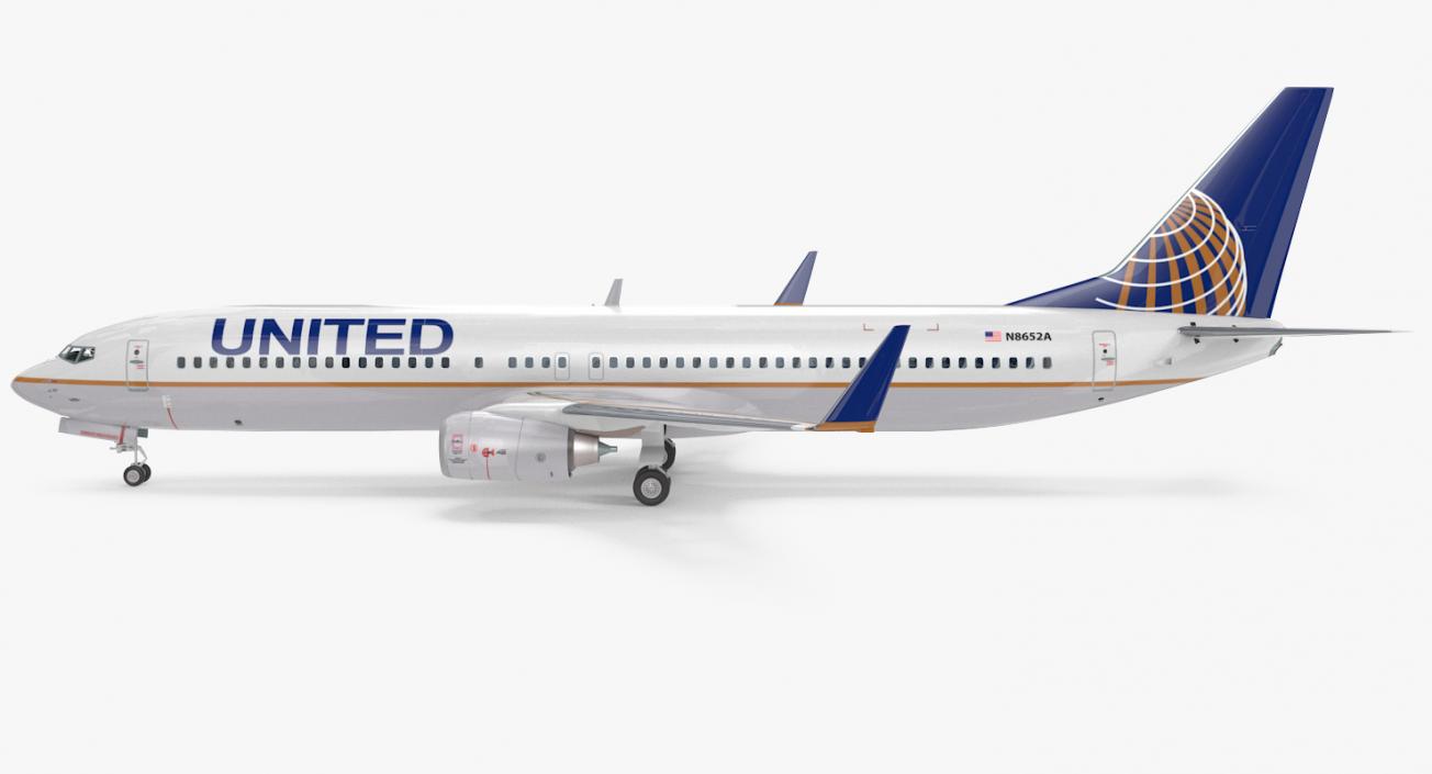 Boeing 737-900 with Interior United Airlines 3D model