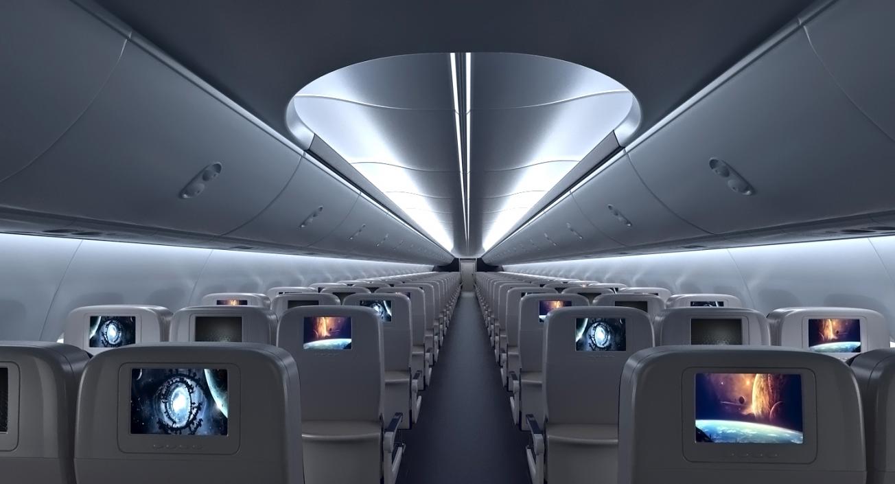 Boeing 737-900 with Interior United Airlines 3D model