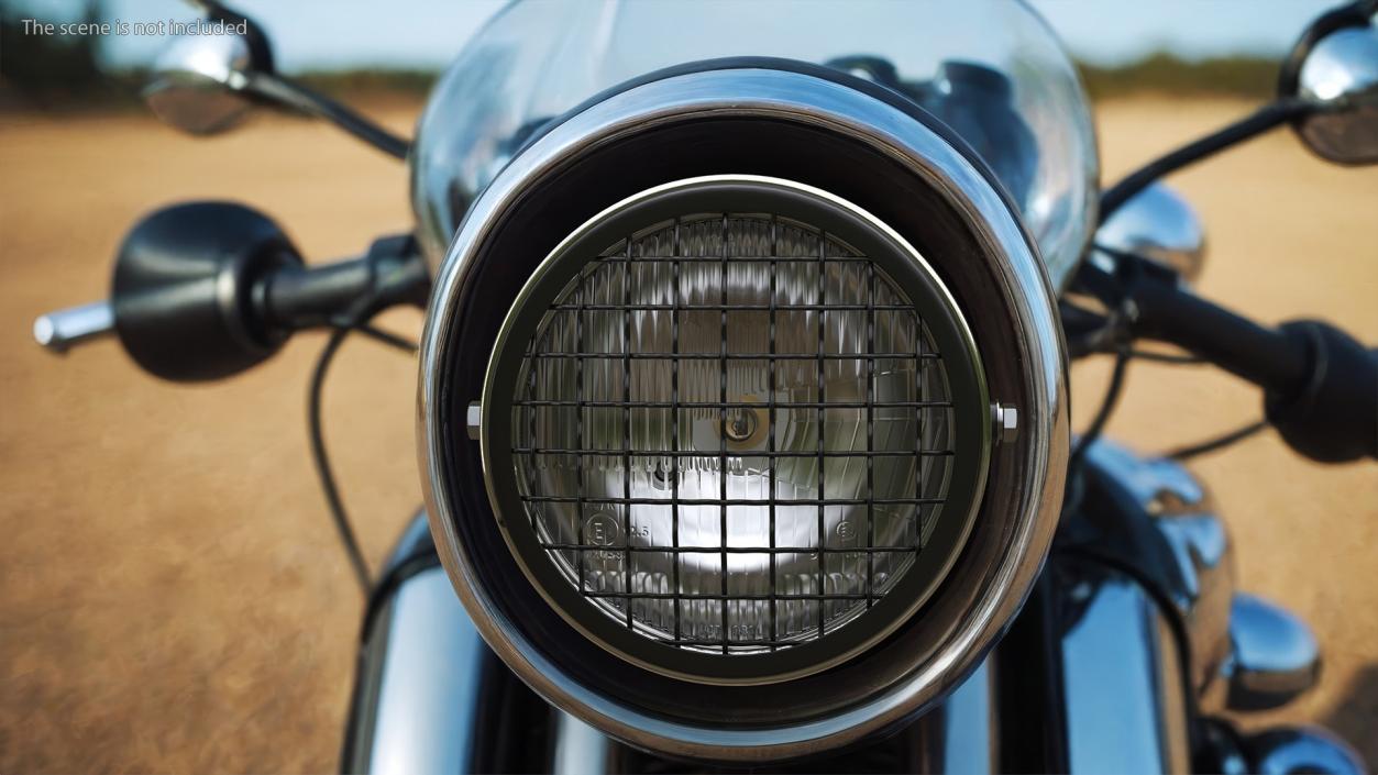 Motorcycle Headlight White with Mesh Grill 2 3D model