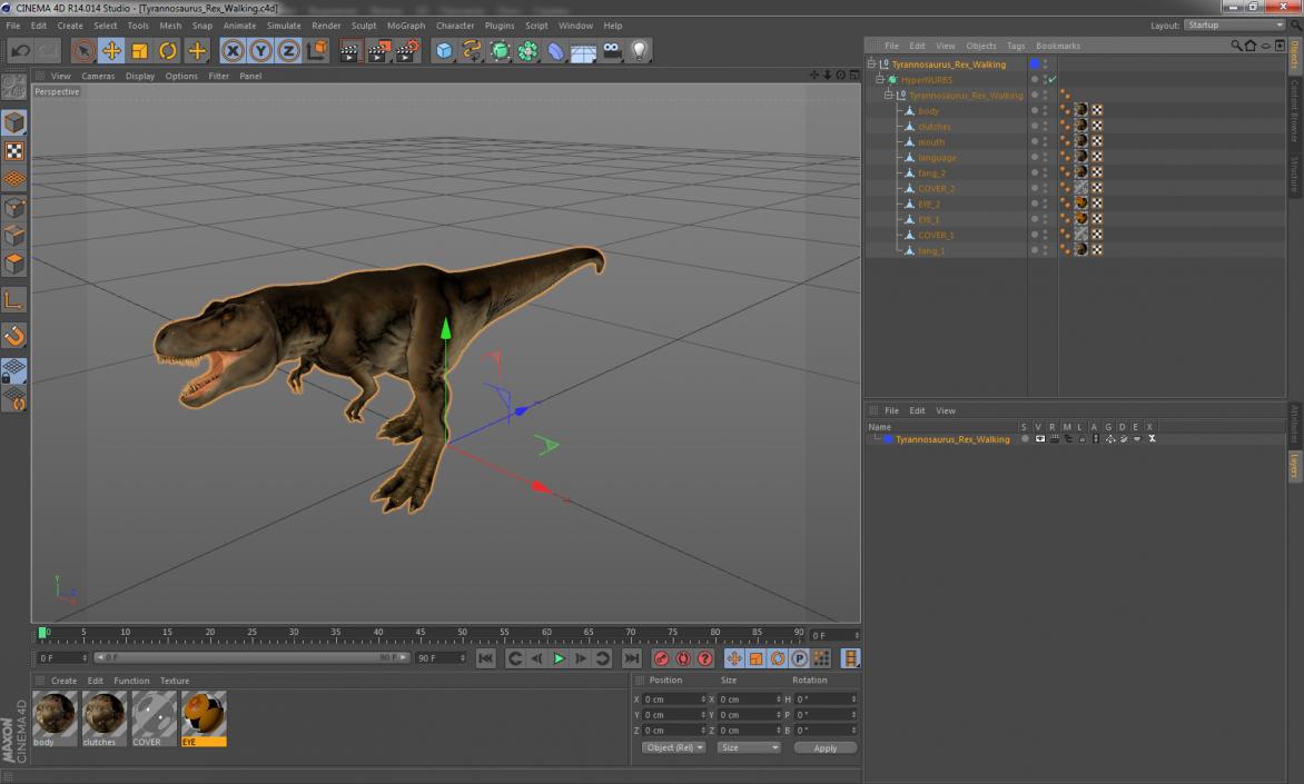 3D model Tyrannosaurus Rex Walking