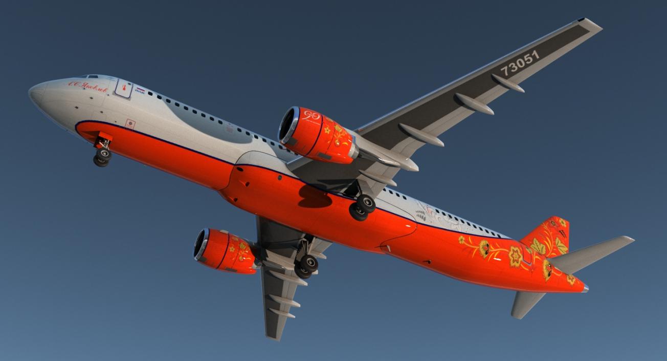 3D Irkut MC 21 300 Aeroflot Rigged