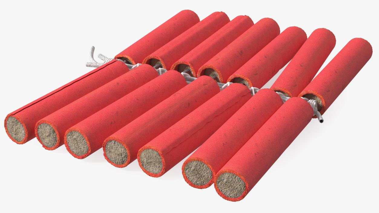 3D Red Firecrackers String model