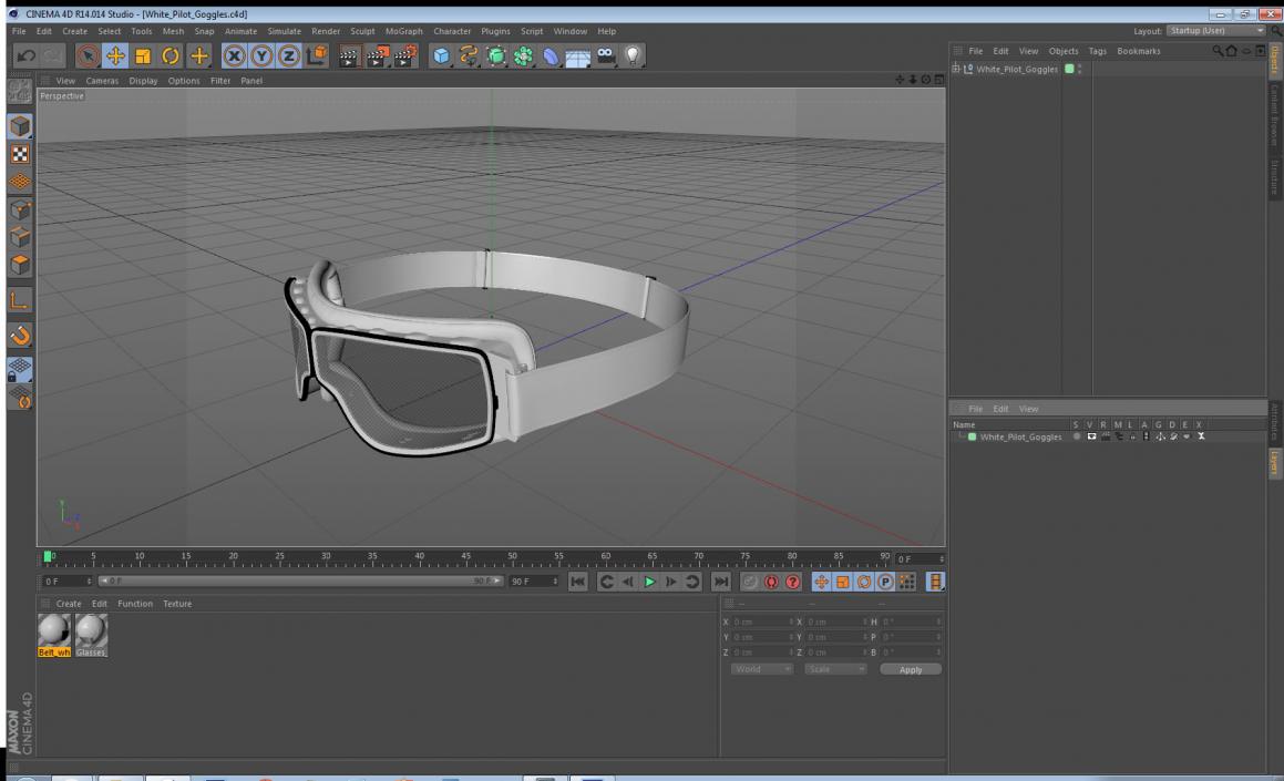 White Pilot Goggles 3D model