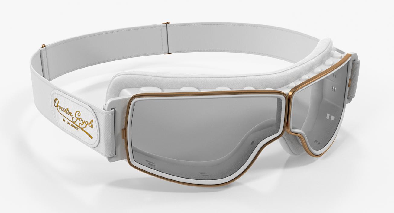 White Pilot Goggles 3D model