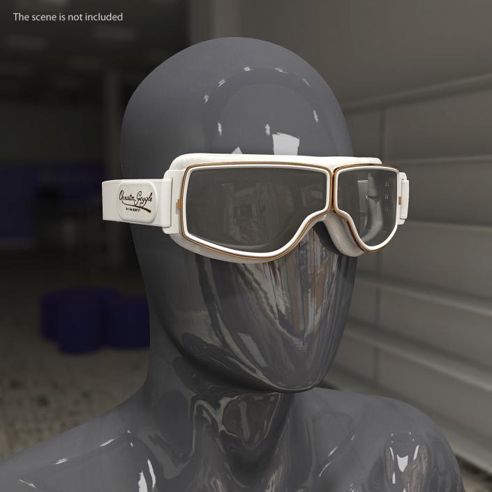 White Pilot Goggles 3D model