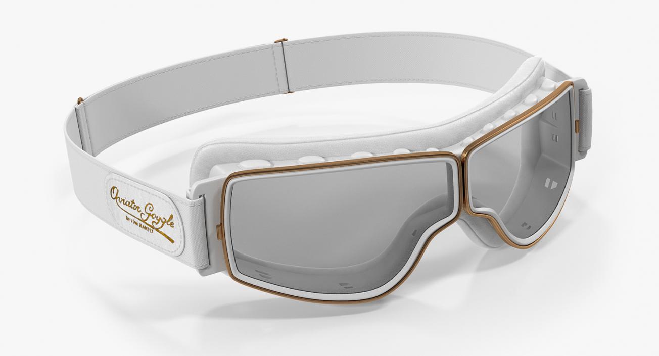 White Pilot Goggles 3D model