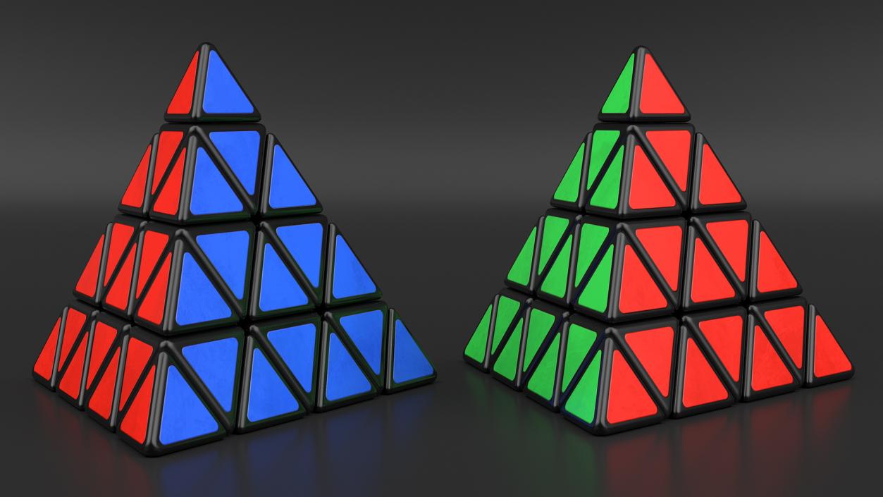 3D model Rubik Pyramid Puzzle Assembled