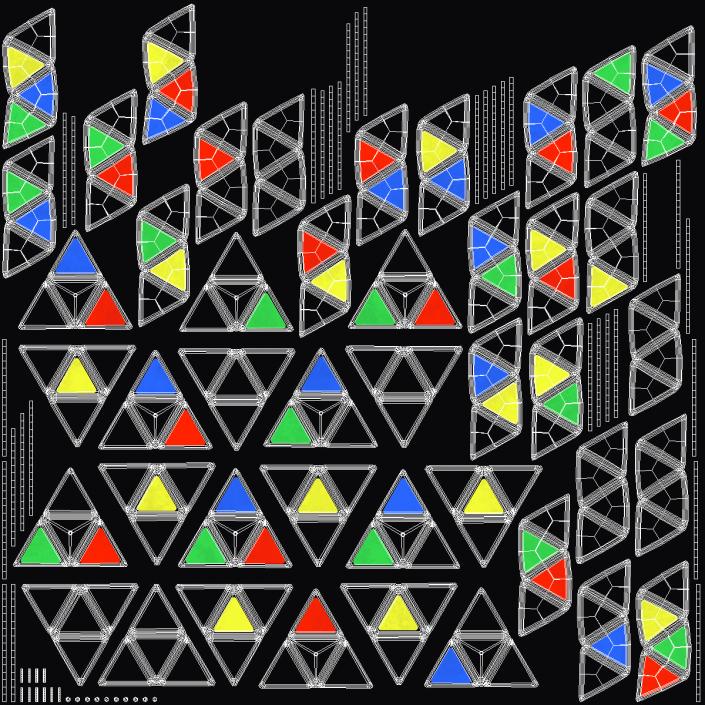 3D model Rubik Pyramid Puzzle Assembled