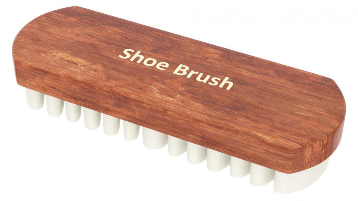 Wooden Crepe Shoe Cleaning Brush 3D