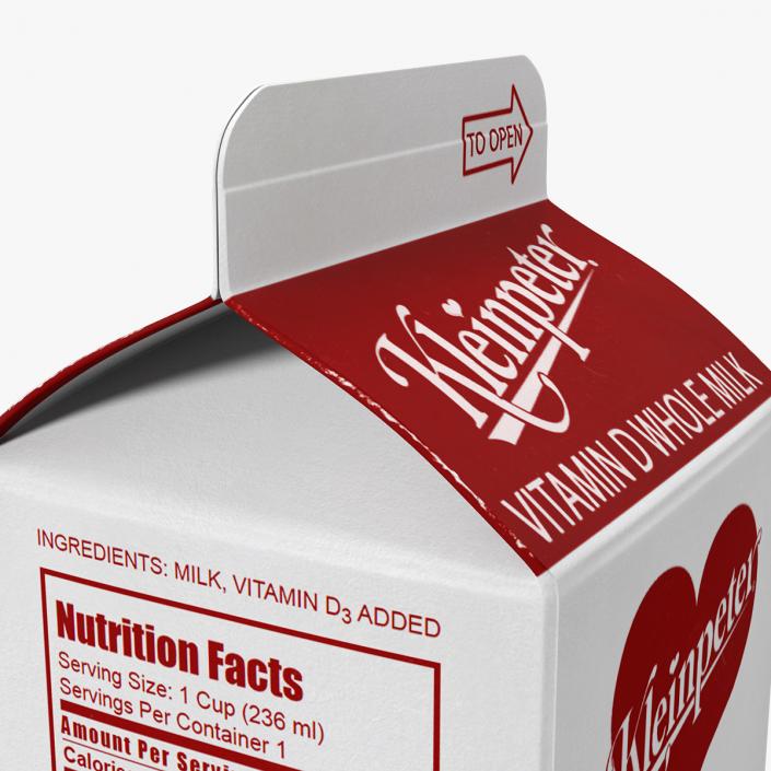 Milk Carton Pint Package 3D model