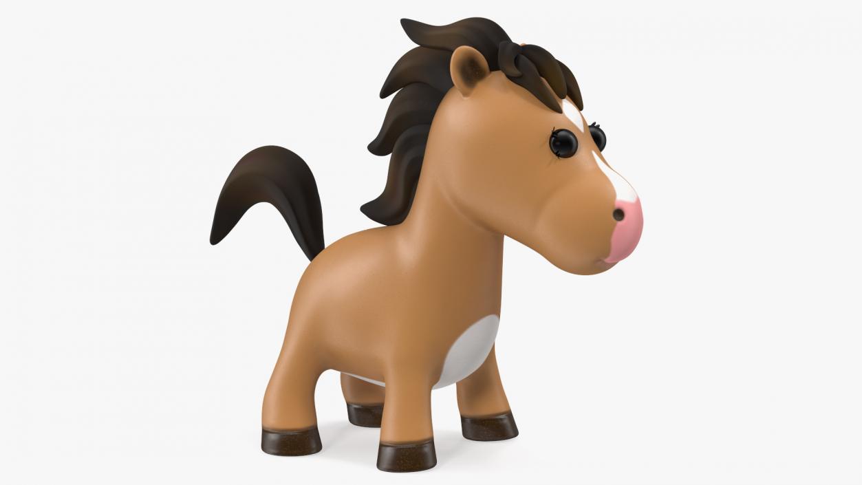 3D Brown Cartoon Horse Rigged