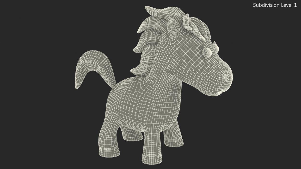 3D Brown Cartoon Horse Rigged