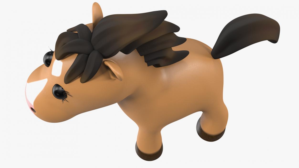 3D Brown Cartoon Horse Rigged