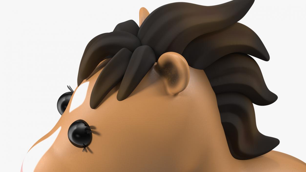 3D Brown Cartoon Horse Rigged