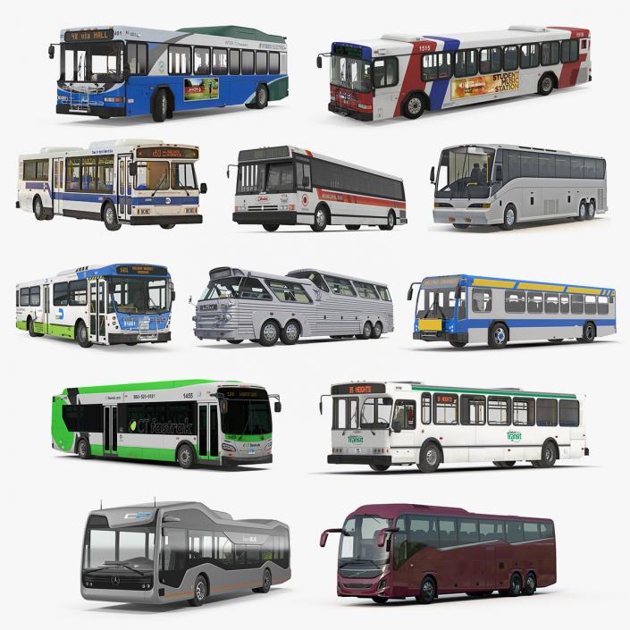 Buses Collection 10 3D model