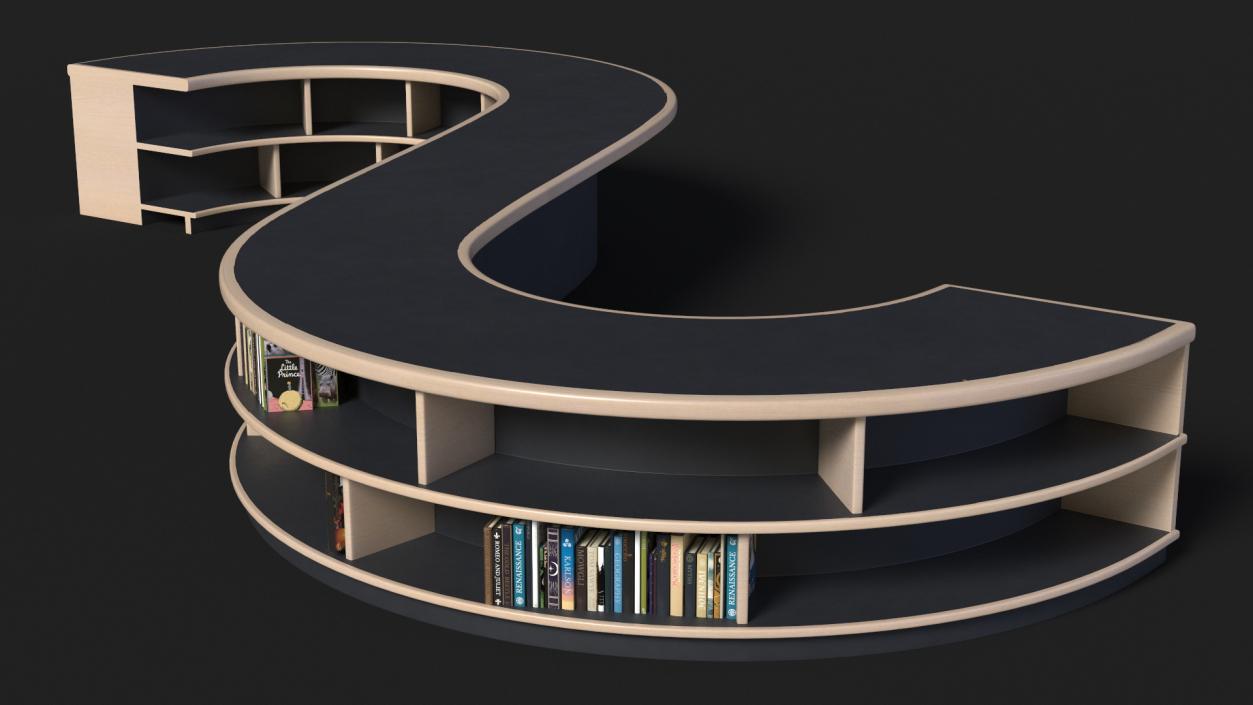 3D Library Table S Shape