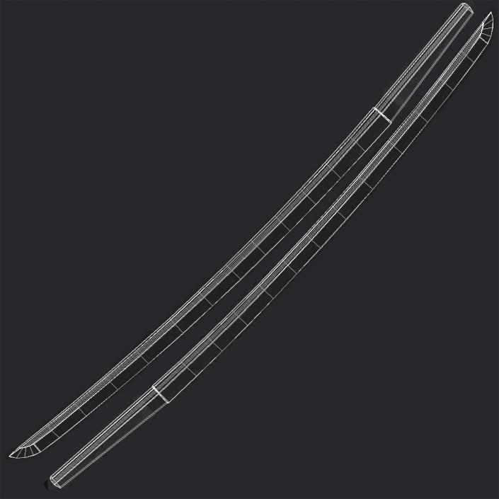 3D model Japanese Katana Sword Set