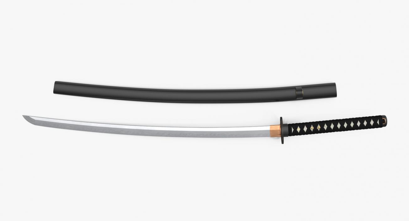 3D model Japanese Katana Sword Set