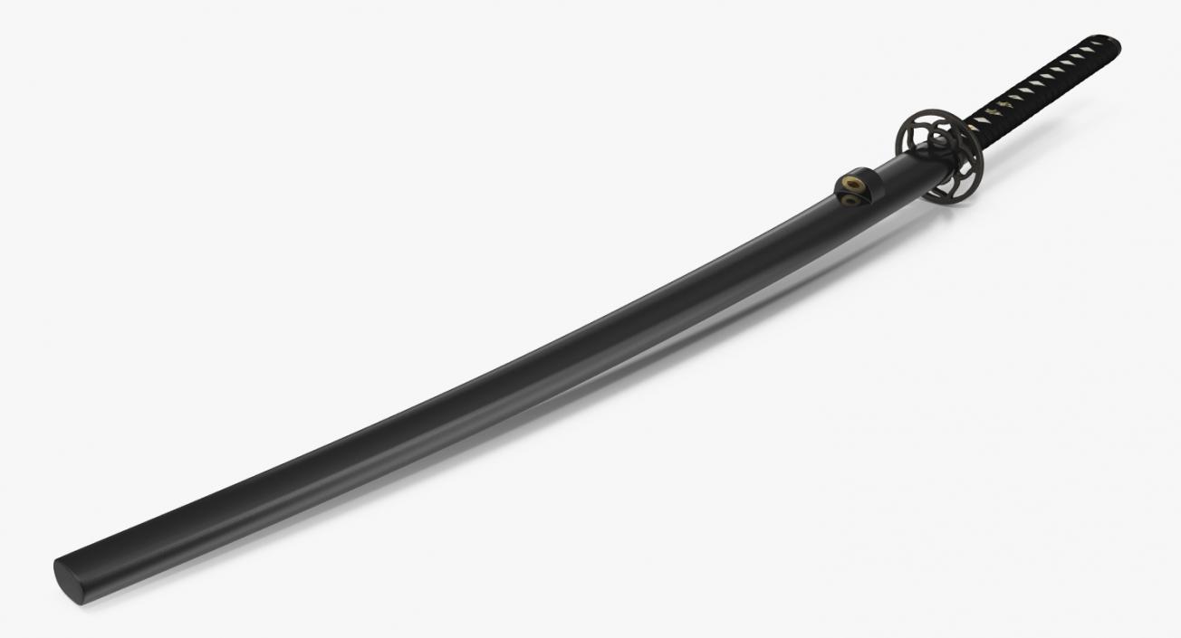 3D model Japanese Katana Sword Set