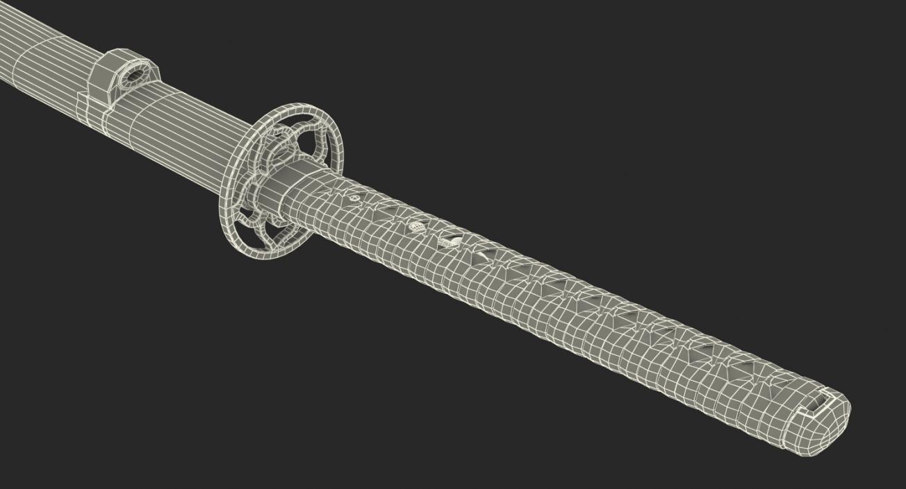 3D model Japanese Katana Sword Set