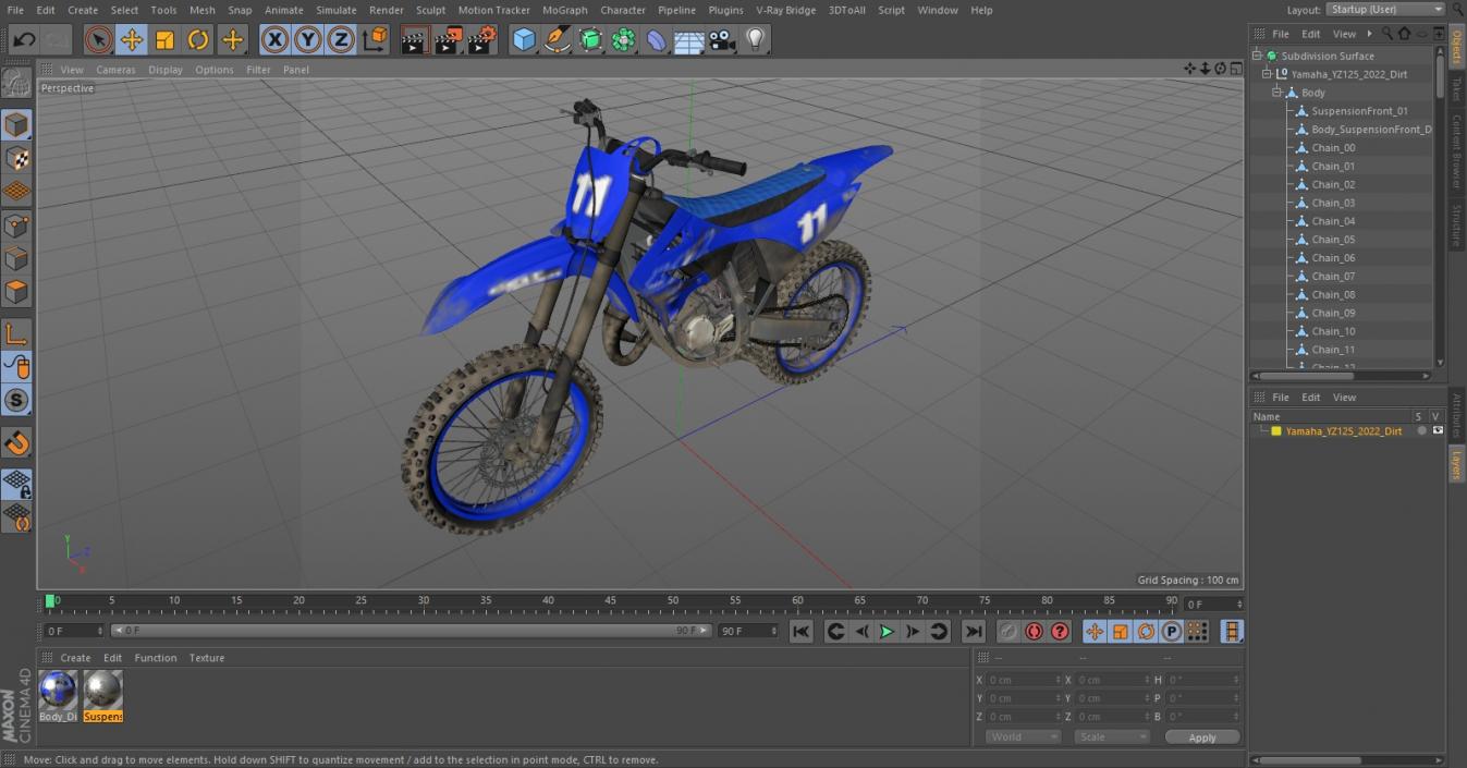 Yamaha YZ125 2022 Dirt 3D