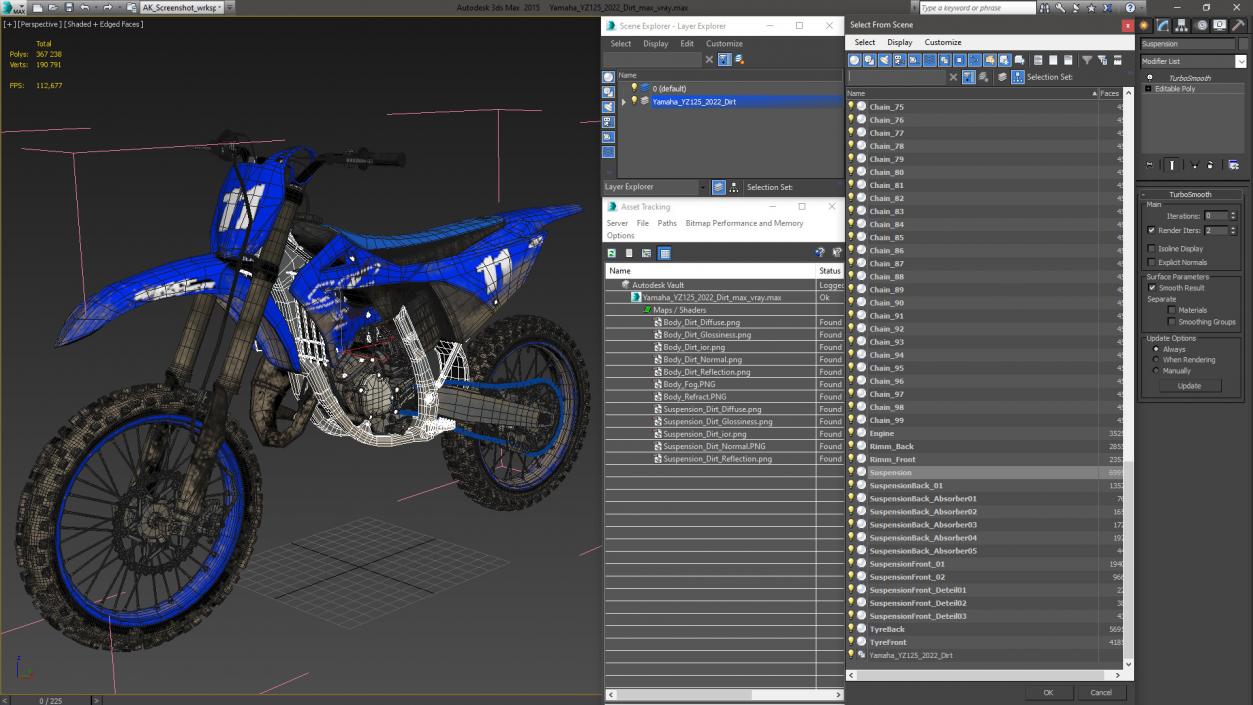 Yamaha YZ125 2022 Dirt 3D