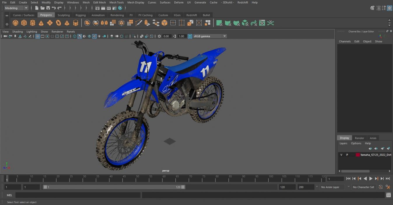 Yamaha YZ125 2022 Dirt 3D