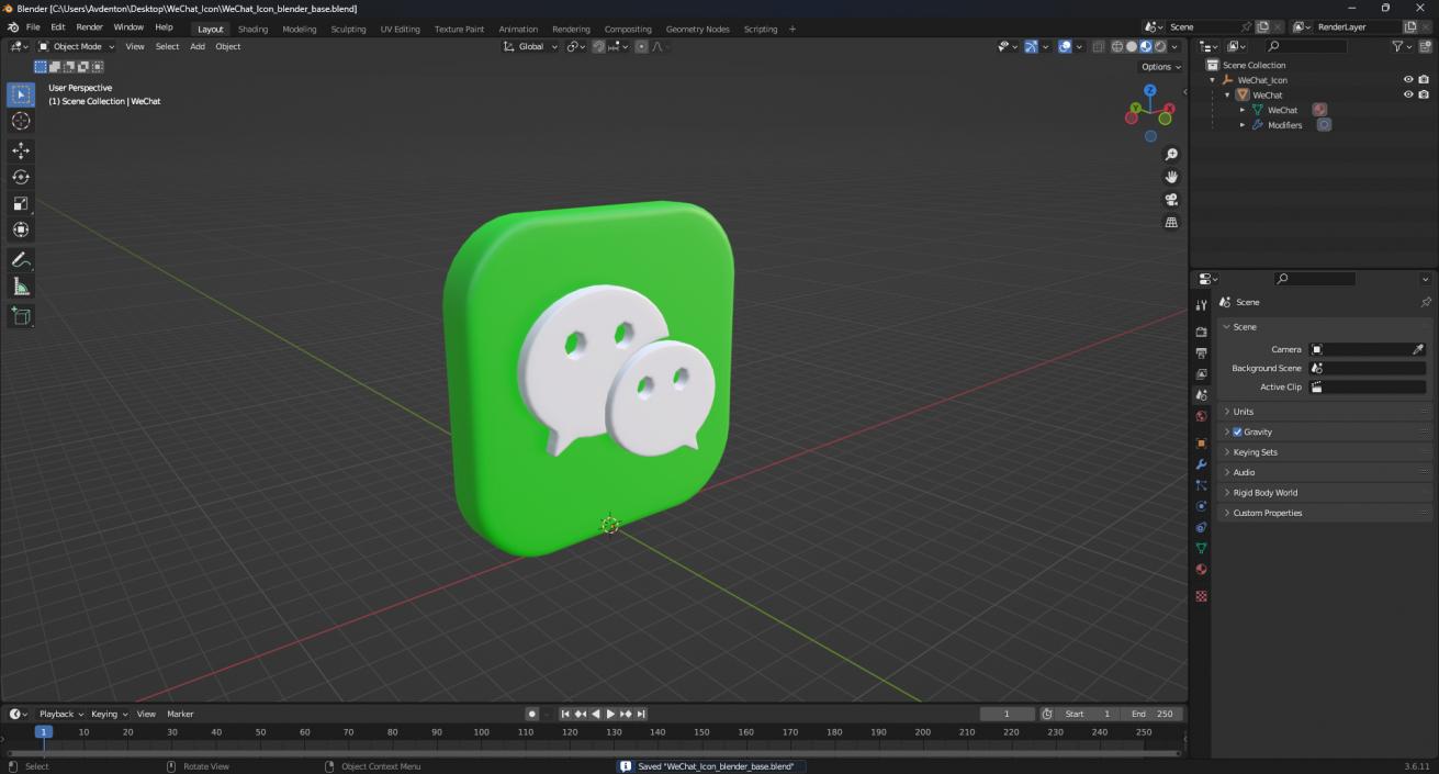 3D WeChat Icon 2 model