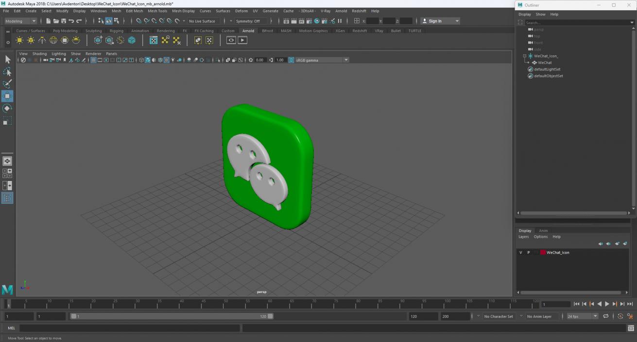 3D WeChat Icon 2 model