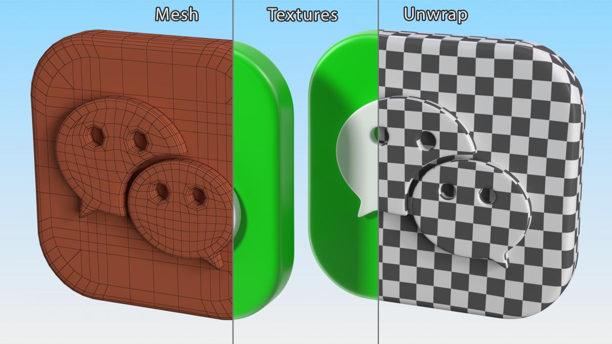 3D WeChat Icon 2 model