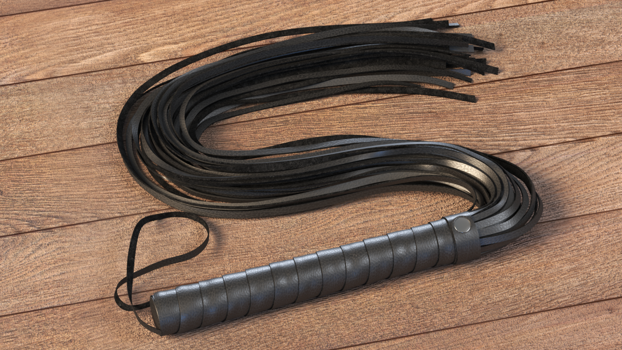 3D Short Whip Folded Black model