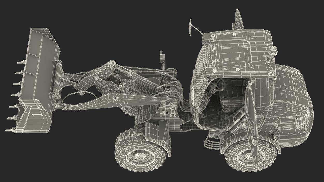 Electric Loader with Bucket Rigged 3D model