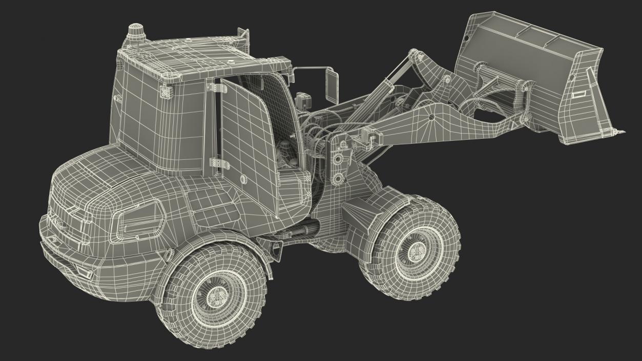 Electric Loader with Bucket Rigged 3D model