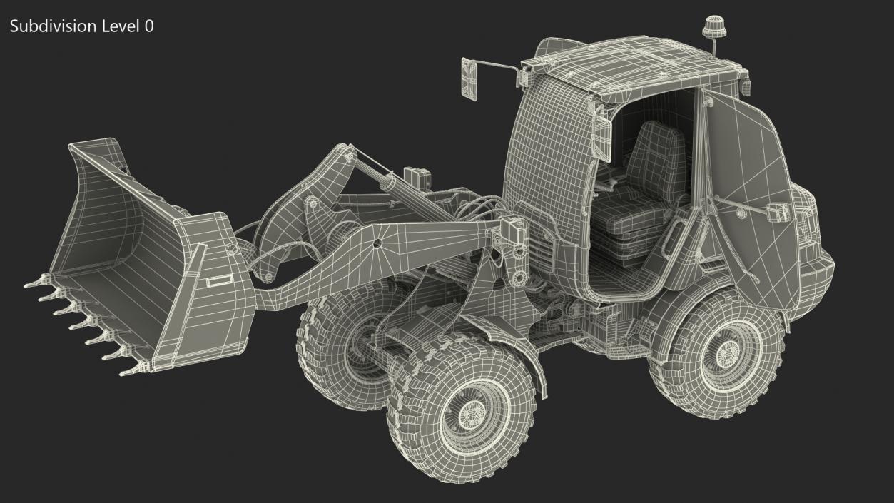 Electric Loader with Bucket Rigged 3D model