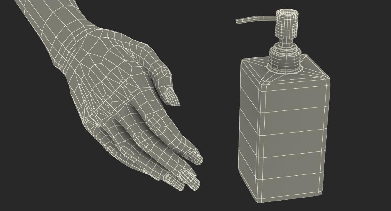 3D Lotion Dispenser with Female Hand model