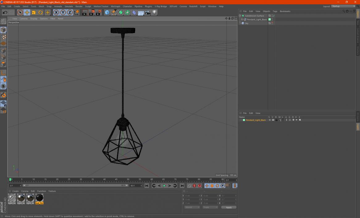 Pendant Light Black 3D model