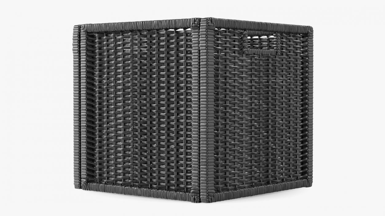 Rattan Storage Basket Black 3D